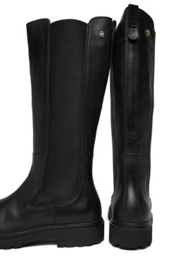 Tommy Hilfiger Kozaki Th Lthr Cleated Long Boot FW0FW08985 Czarny