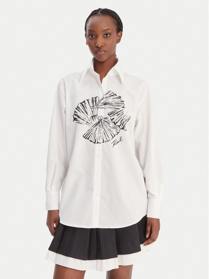KARL LAGERFELD Koszula B1W11002 Biały Relaxed Fit