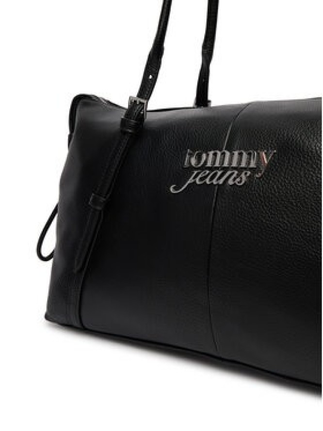 Tommy Jeans Torebka Pebble Grain Metal Logo Tote Bag AW0AW18472 Czarny