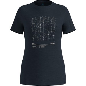 Koszulka merino damska Odlo Merino Tencel Hyper Map Crew Neck S/S