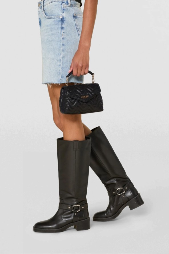 GUESS Czarna pikowana torebka damska Mini