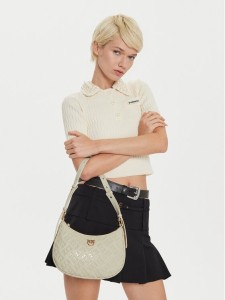 PINKO Torebka Half Moon Mini Fl AI 24-25 PLTT 102790 A1YB Kremowy