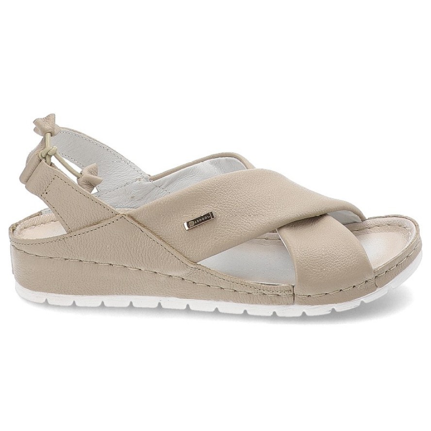 Beżowe Sandały Armodo Wygodne Obuwie Damskie
