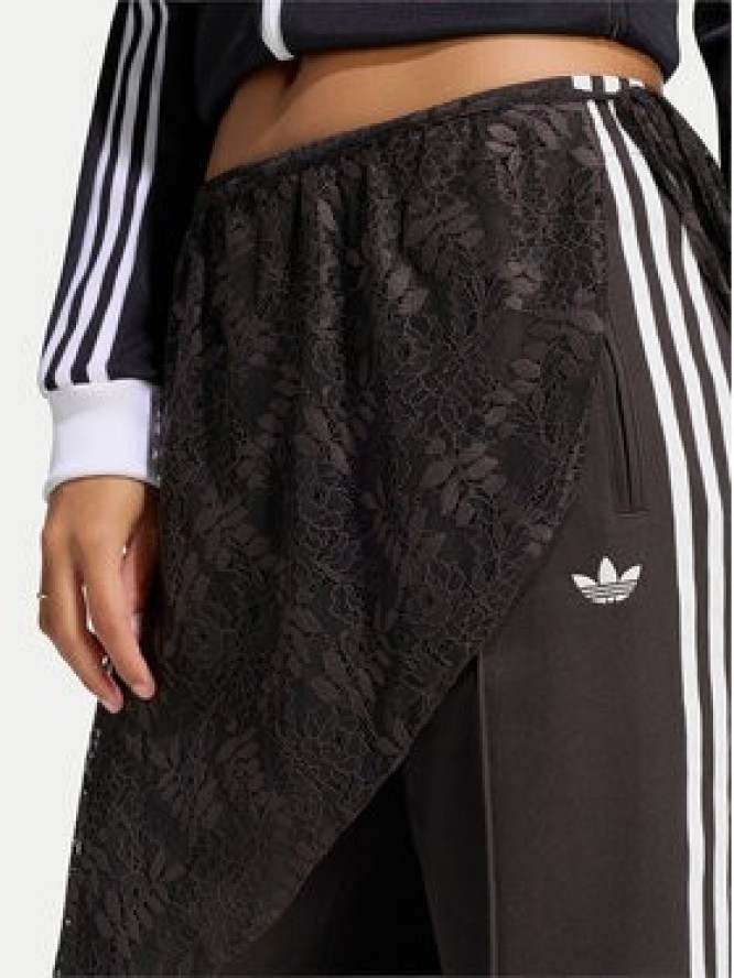 adidas Spodnie dresowe 2In1 Firebird Loose Track Trousers With Lace Skirt LG4275 Brązowy Relaxed Fit