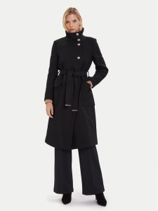 Morgan Płaszcz wełniany 242-GALOUA Czarny Regular Fit