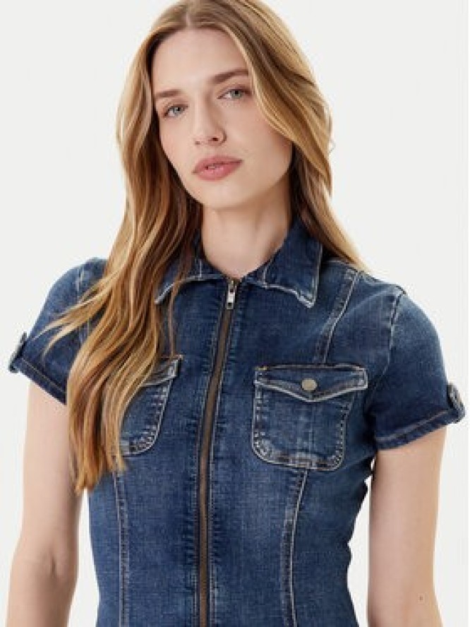 Guess Sukienka jeansowa W5YK71 D4H1D Niebieski Regular Fit
