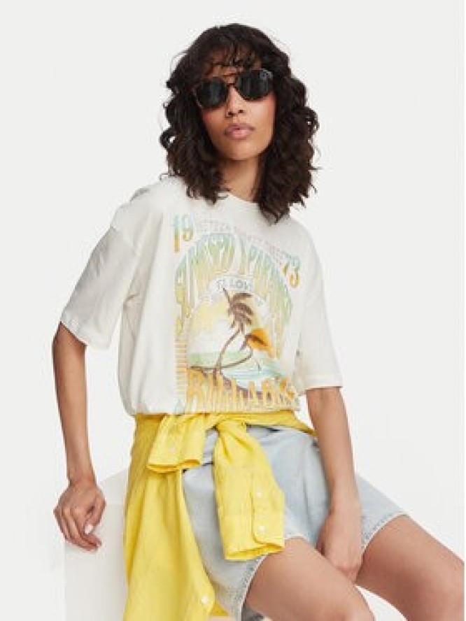 Billabong T-Shirt Sunset Mindset EBJZT00462 Kremowy Regular Fit