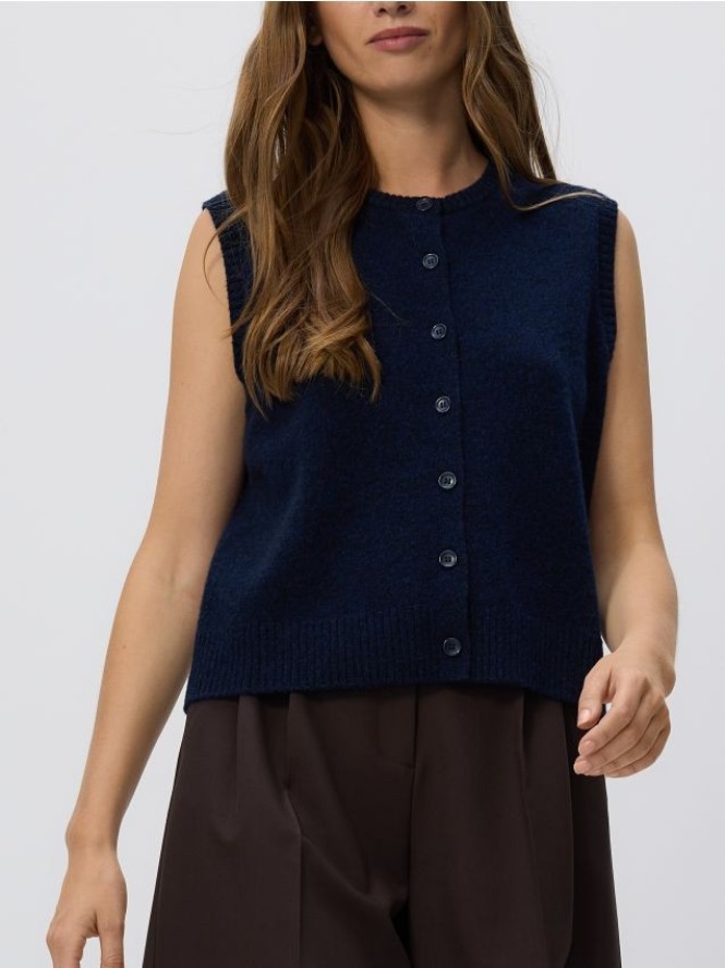 Wełniana kamizelka - granatowy