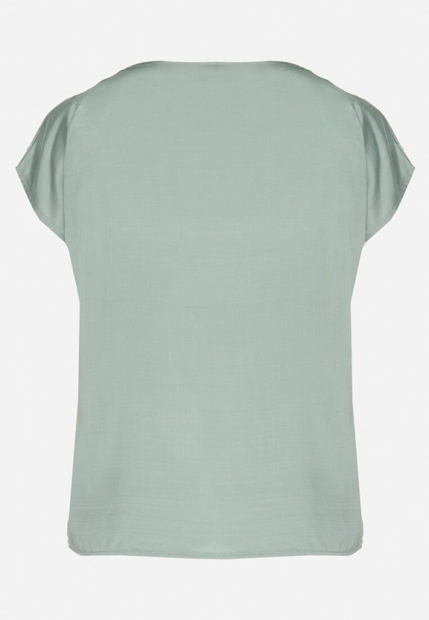 Zielona Bluzka z Krótkim Luźnym Rękawem Mepola