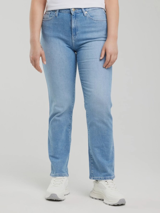 Jeansy damskie z prostą nogawką jasnoniebieskie Myrra 113