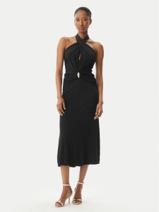 Elisabetta Franchi Sukienka koktajlowa AB-719-52E2-V560 Czarny Regular Fit