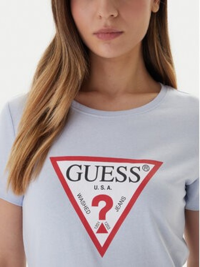 Guess T-Shirt W1YI1B I3Z14 Błękitny Regular Fit