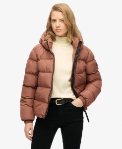 superdry Pikowana kurtka sportowa z kapturem z recyklingowanego poliestru