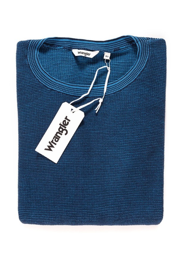 DAMSKI SWETER WRANGLER TWO TONE KNIT NAVY W81081P35 112132225