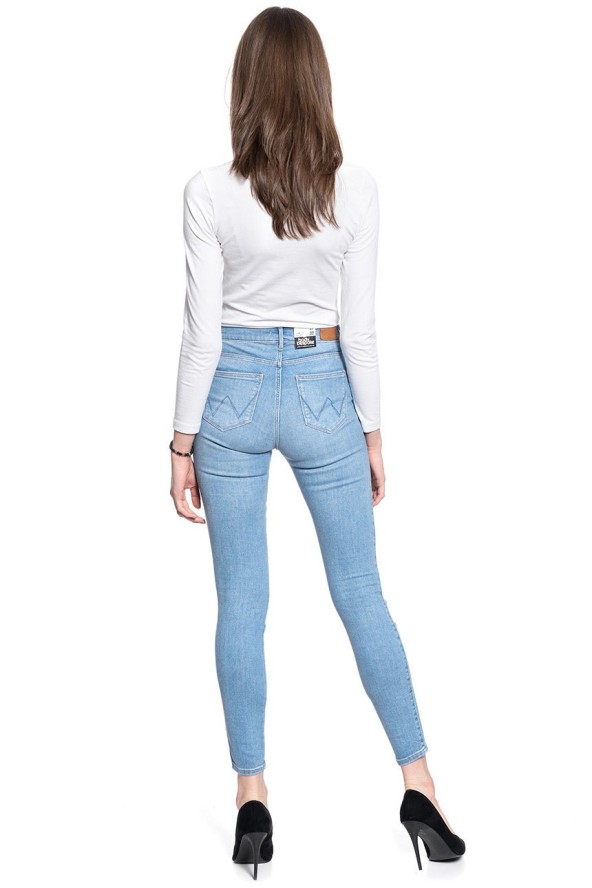 SPODNIE DAMSKIE WRANGLER HIGH RISE SKINNY SOFT CLOUD W27HZI29R 112128152