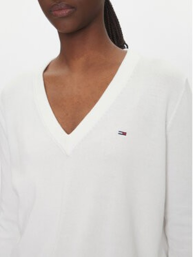 Tommy Jeans Sweter Essential DW0DW19888 Biały Regular Fit