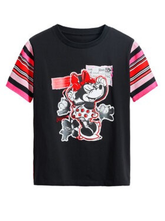 Desigual T-Shirt Minnie 25SWTK39 Czarny Slim Fit