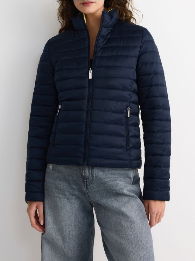 Dwustronna pikowana kurtka - granatowy