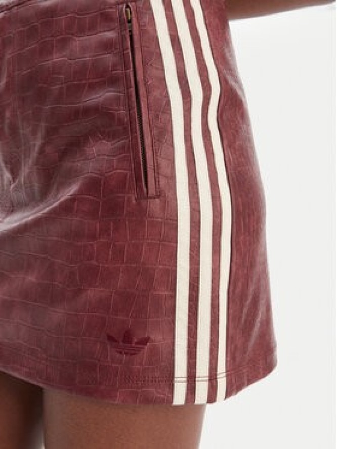 adidas Spódnica z imitacji skóry Pleather KD8785 Bordowy Regular Fit