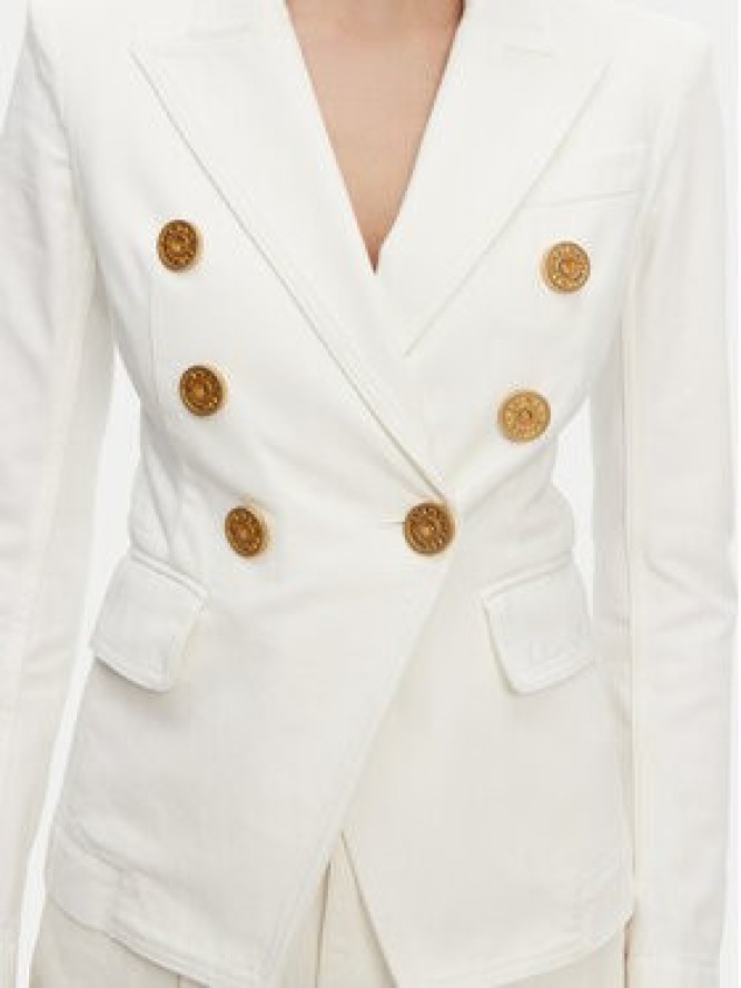 Balmain Marynarka DF1SG170DB69 Biały Slim Fit