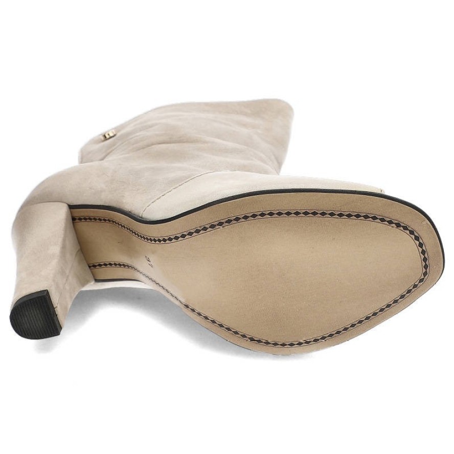 Beżowe Botki Carinii Damskie Modne Obuwie Jesienne