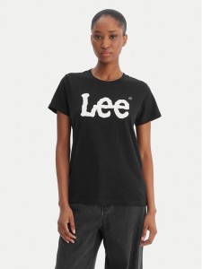 Lee T-Shirt Logo Tee L42UER01 112109467 Czarny Regular Fit