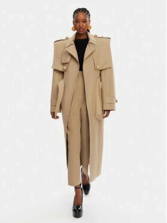 Balmain Trencz DF0TL155CF48 Beżowy Regular Fit