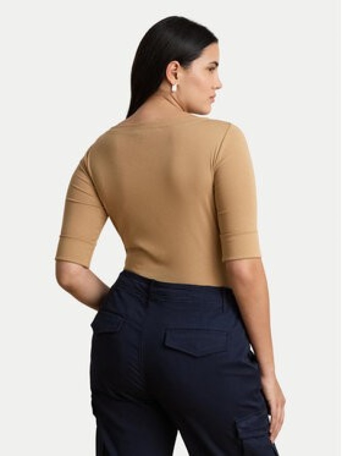 LAUREN RALPH LAUREN Bluzka 200654963504 Beżowy ciemny Slim Fit