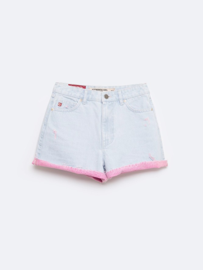 Szorty damskie jeansowe z kolekcji Authentic błękitne Authentic Girl 142