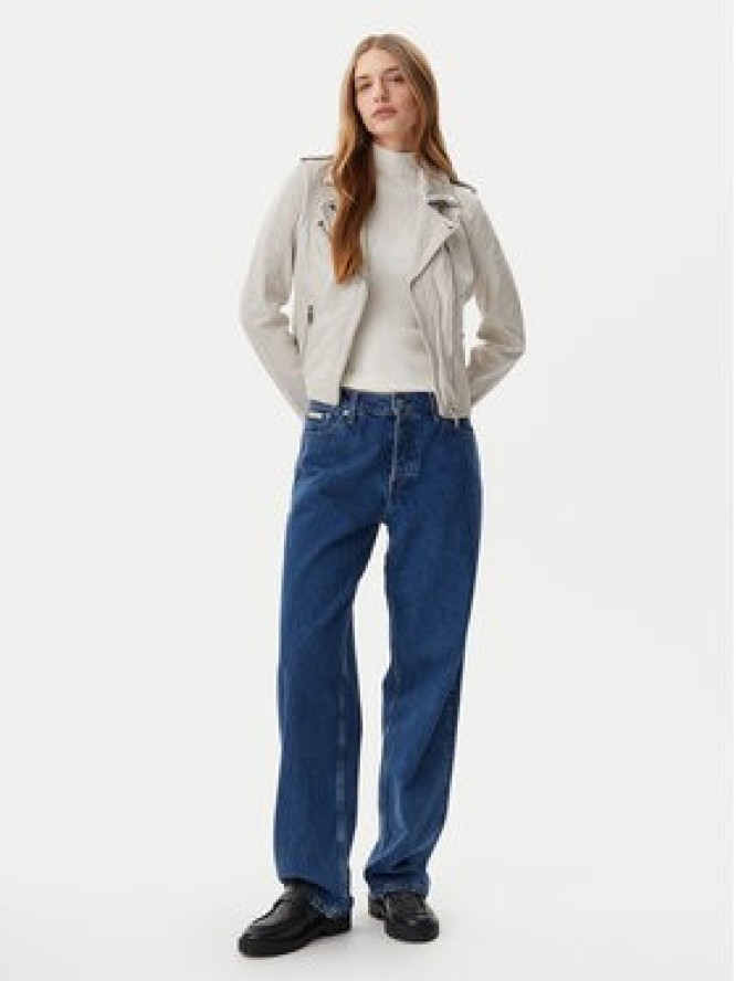 Mustang Kurtka skórzana Softy 310-24-065 Beżowy Regular Fit