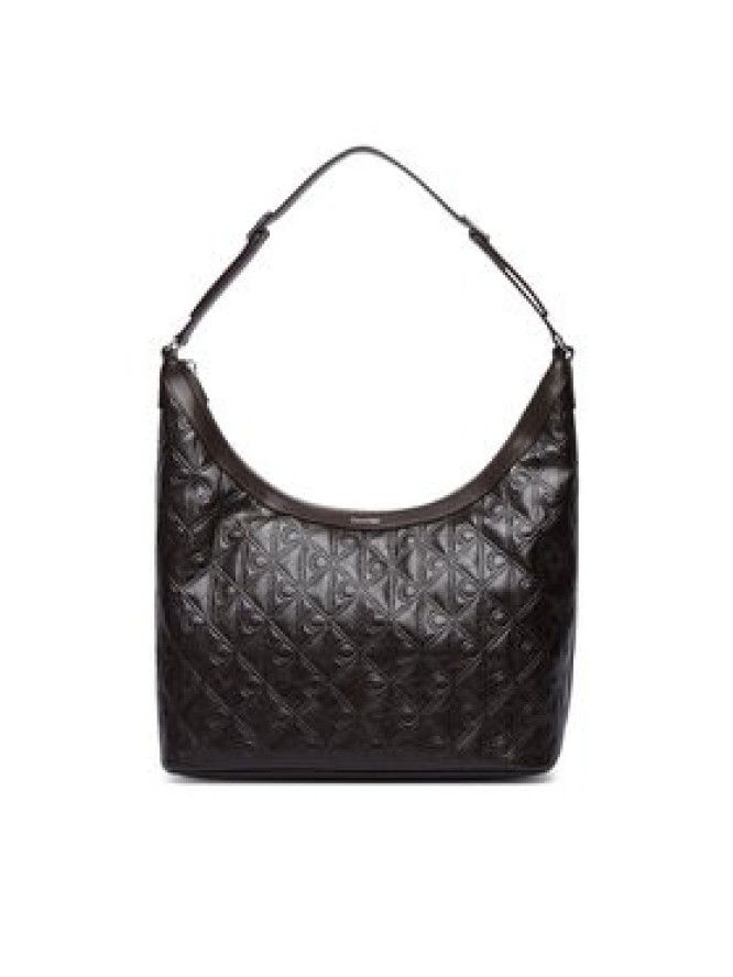 Calvin Klein Torebka Emblem Aop Debossed Medium Shbag LV04F3875G Brązowy