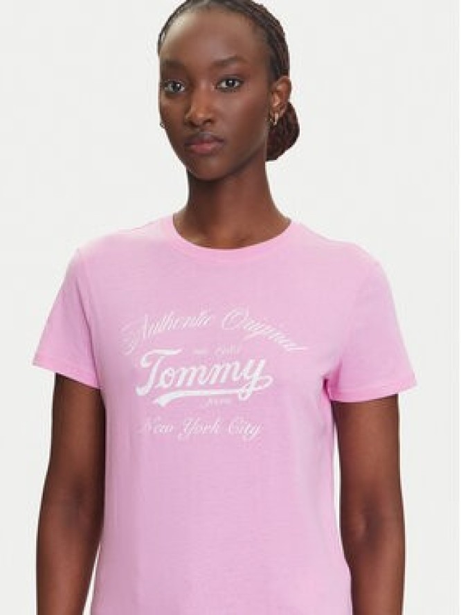 Tommy Jeans T-Shirt Essential DW0DW21404 Różowy Regular Fit