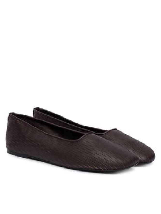 Calvin Klein Baleriny Oblique Ballerina Cut Lth HW0HW03033 Bordowy