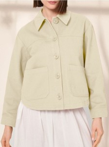 Bawełniana kurtka koszulowa - żółty