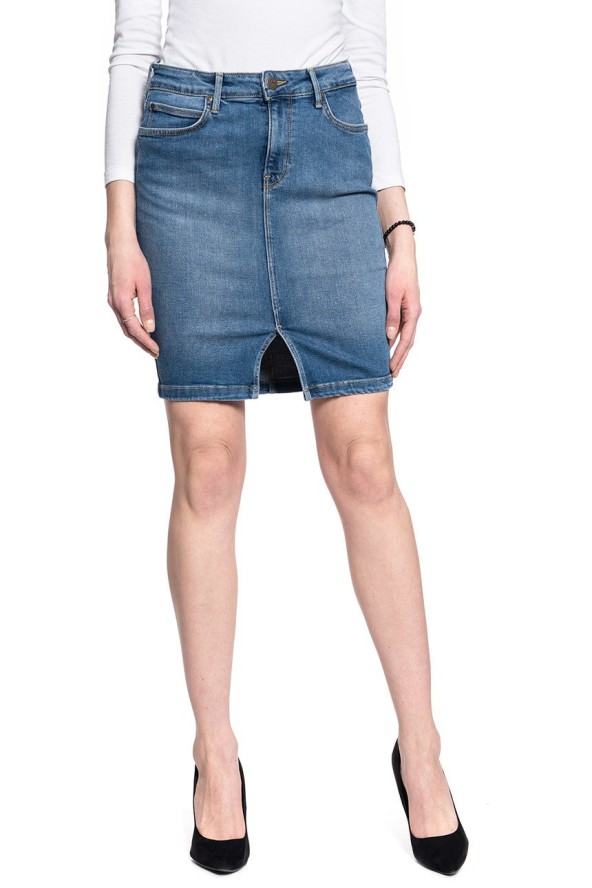 LEE Pencil Skirt DAMSKA SPÓDNICA JEANSOWA MID WORN MARTHA L38GQDTO 112108194