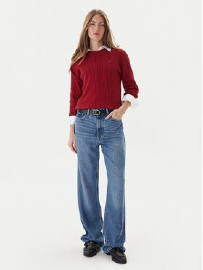 Tommy Hilfiger Sweter Fine WW0WW44993 Czerwony Regular Fit