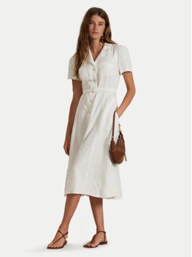 Polo Ralph Lauren Sukienka koszulowa 211972041001 Biały Regular Fit