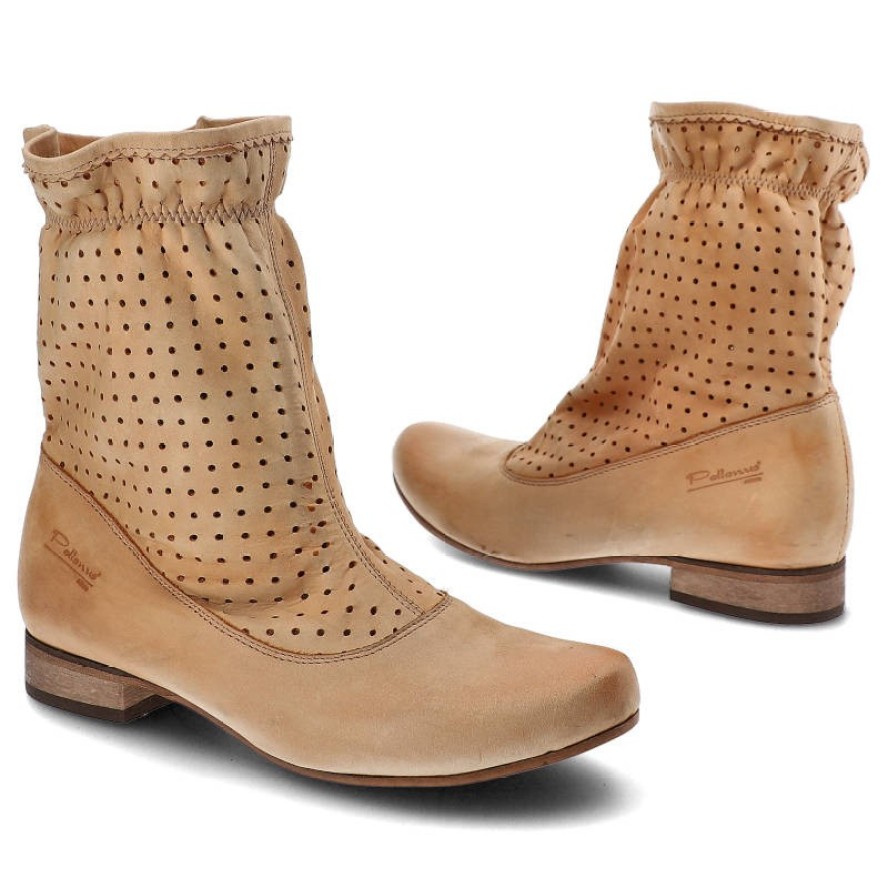 Brązowe Botki Pollonus Wygodne Buty Damskie