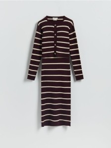 Sukienka midi z kardiganem - wielobarwny