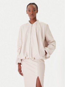 Rinascimento Kurtka z imitacji skóry CFC0127530003 Beżowy Relaxed Fit
