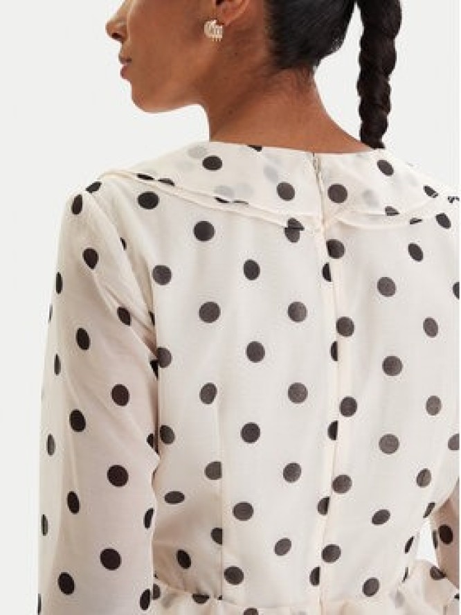 Bardot Sukienka koktajlowa Frill Detail 60115DB2 Écru Regular Fit