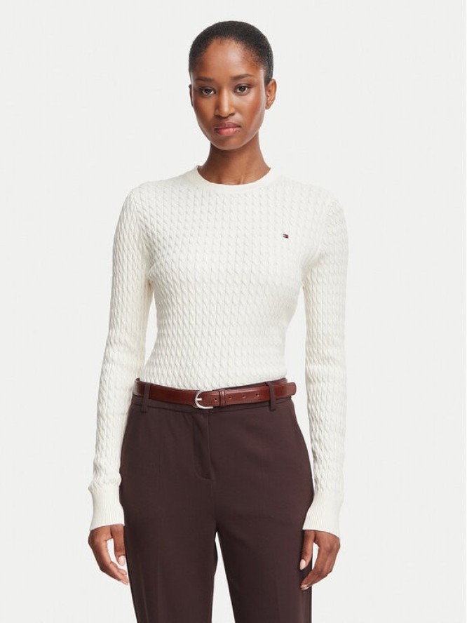 Tommy Hilfiger Sweter WW0WW44993 Kremowy Regular Fit