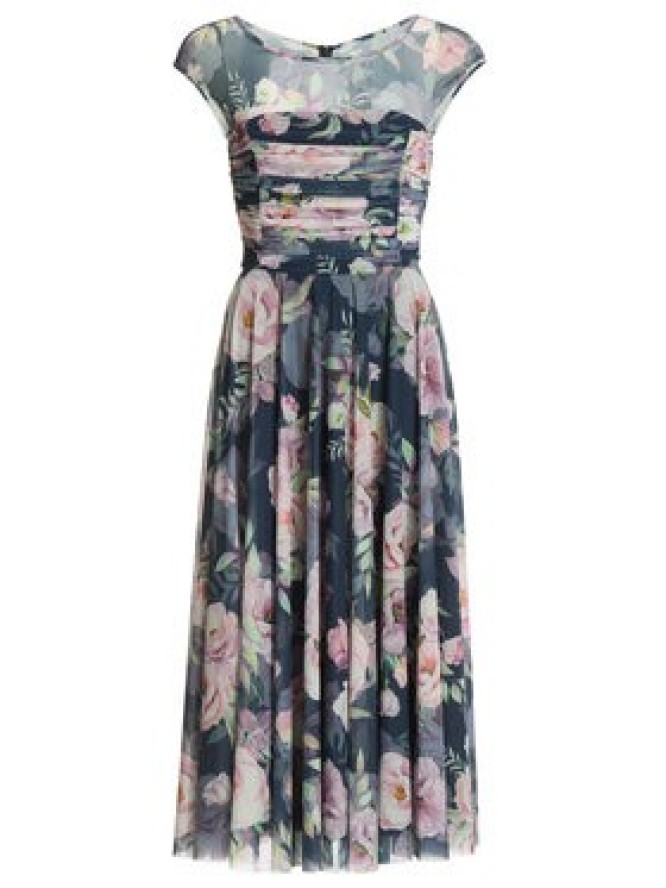 Swing Sukienka koktajlowa 5AK11400 Granatowy Regular Fit