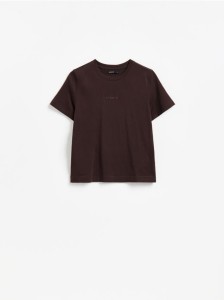 T-shirt z nadrukiem - ciemnobrązowy