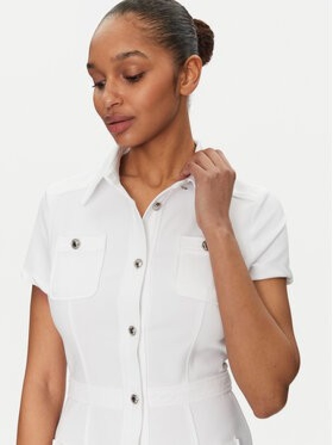 Guess Sukienka koszulowa W5GK70 KCBO2 Biały Regular Fit