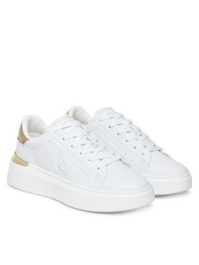 Tommy Hilfiger Sneakersy Chic Platform Gold FW0FW08817 Biały