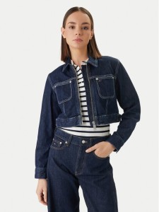 Tommy Jeans Kurtka jeansowa DW0DW22384 Granatowy Straight Fit