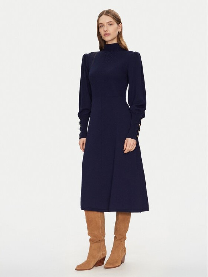 Luisa Spagnoli Sukienka dzianinowa Magalin 58414 Granatowy Regular Fit