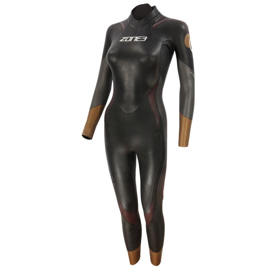 Pianka triathlonowa damska ZONE3 Thermal Aspire 4 mm black/grey/gold/red