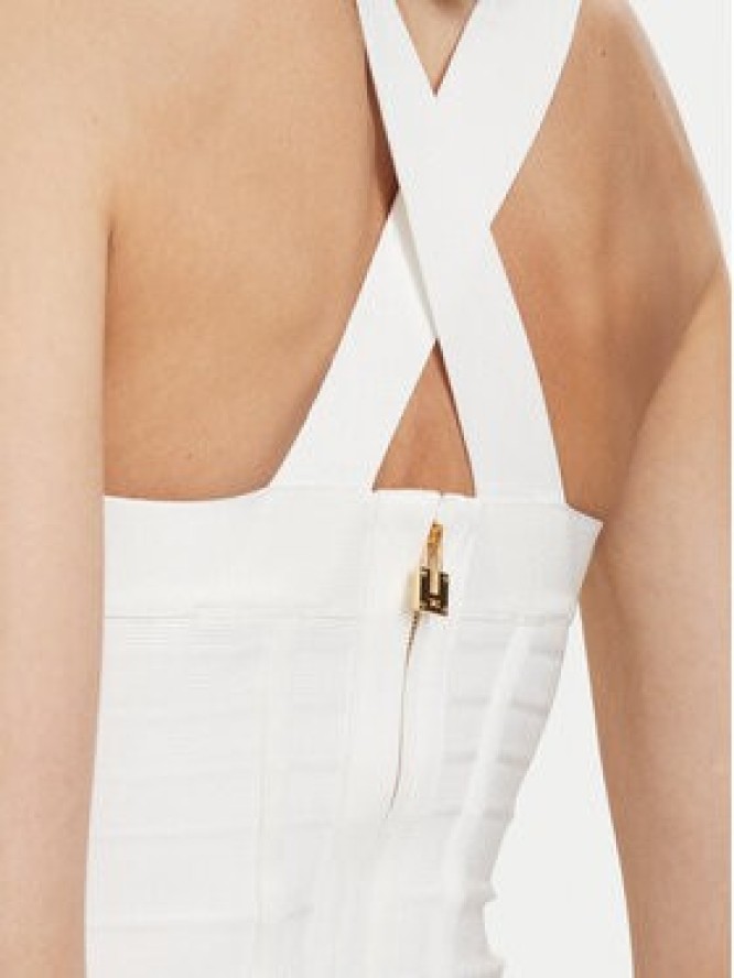 Elisabetta Franchi Sukienka koktajlowa AM-24D-62E2-V790 Biały Slim Fit